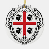 サルジニア(イタリア)の紋章付き外衣 セラミックオーナメント (正面)