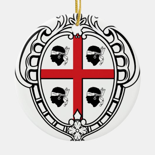 サルジニア(イタリア)の紋章付き外衣 セラミックオーナメント (正面)