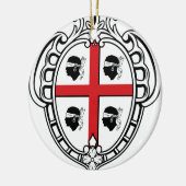 サルジニア(イタリア)の紋章付き外衣 セラミックオーナメント (左)