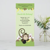 サルジャングルサファリ ボウリングパーティー 4x9 招待状 (スタンド正面)