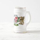 サルスフィールドアイリッシュシールドビールスタイン ビールジョッキ (正面右)