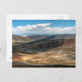 サルタサーペンタイン道路と遠くの塩のフラット ポストカード (正面/裏面)