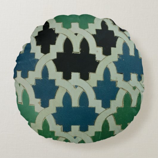サルタンの王位からのAzulejosのタイル ラウンドクッション (正面)