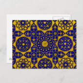 「サルタンBarquq」の金ゴールドおよびlapisの郵便はがき ポストカード (正面/裏面)