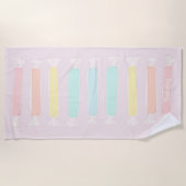 サルタータータッフィキャンディパステルカラーパーソナライズされた ビーチタオル (正面)