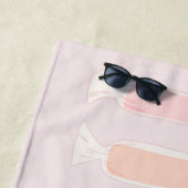 サルタータータッフィキャンディパステルカラーパーソナライズされた ビーチタオル (インサイチュ)