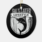 サルターター深いシー魚釣りアングラーフィッシャーマンスポーツ セラミックオーナメント (左)