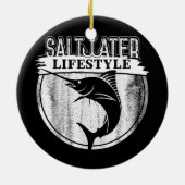 サルターター深いシー魚釣りアングラーフィッシャーマンスポーツ セラミックオーナメント (裏面)