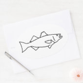 サルターター魚釣りストライプの- Bass 楕円形シール (封筒)