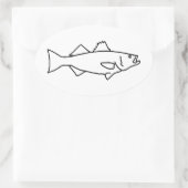 サルターター魚釣りストライプの- Bass 楕円形シール (バッグ)