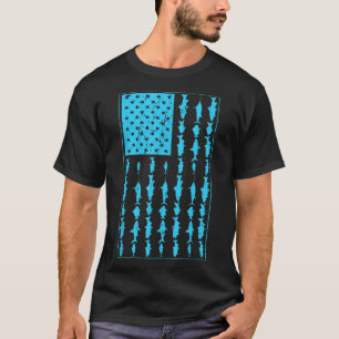サルターター魚釣りメンズアメリカンフラッグサルターターズFis Tシャツ
