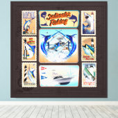 サルターター魚釣りライトハウス キャンバスプリント (インサイチュ (ウッドフロア))