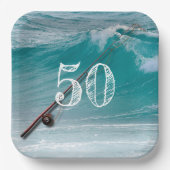 サルターフィッシャーマンカスタム誕生日 ペーパープレート (正面)