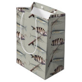 サルターフィッシャーマン魚釣りテーマ ミディアムペーパーバッグ (裏面アングル)