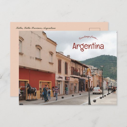 サルタ州アルゼンチンの通り ポストカード (正面/裏面)