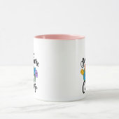 サルダム・アル・カカス、手書きのアートワーク、ピンク マグカップ (中央)