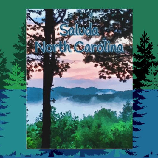 サルダ、NCマウンテンビューと夕日 ポストカード