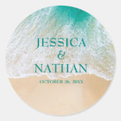 サルティキスIティール（緑がかった色）Iザサンディビーチ結婚式 ラウンドシール (正面)