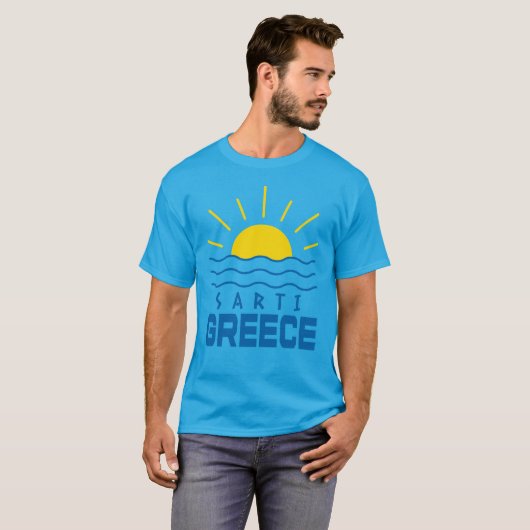 サルティギリシャインアンドシーメンズティール（緑がかった色） Tシャツ (正面フル)