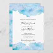 サルティシーブリーズウォーターカラー結婚式招待状 招待状 (正面/裏面)