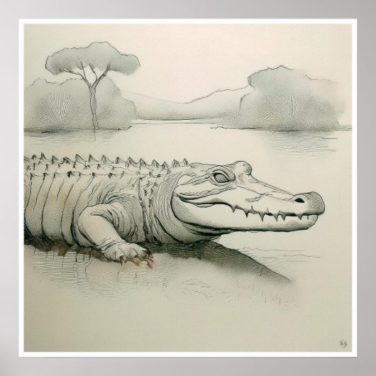 サルティスケッチ – アートプリント ポスター (正面)