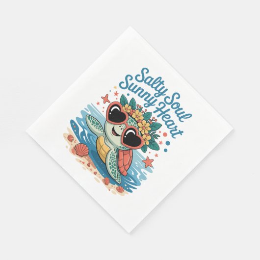 サルティソウルサニーハートタートルサマー スタンダードランチョンナプキン (角)