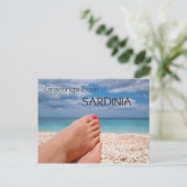 サルディニアビーチ挨拶文字葉書 ポストカード (スタンド正面)