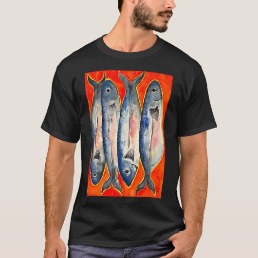 サルディーニャの魚 8 Tシャツ (正面)