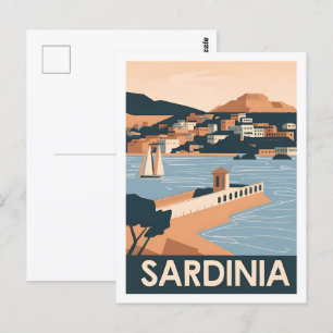 サルデーニアイタリア有名な旅行の場所 ポストカード