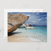 サルデーニアエメラルドコーストビーチと岩 ポストカード (正面/裏面)