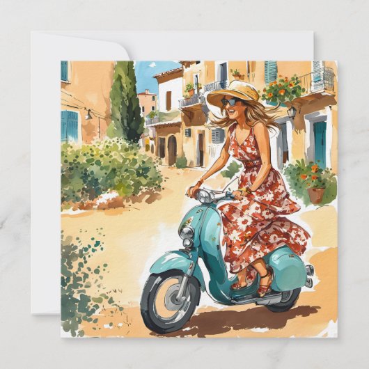 サルデーニャでスクーターに乗る シーズンカード (正面)