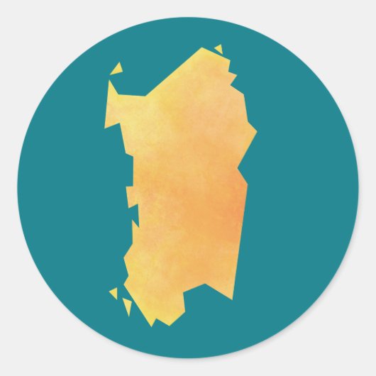 サルデーニャの地図 ラウンドシール (正面)