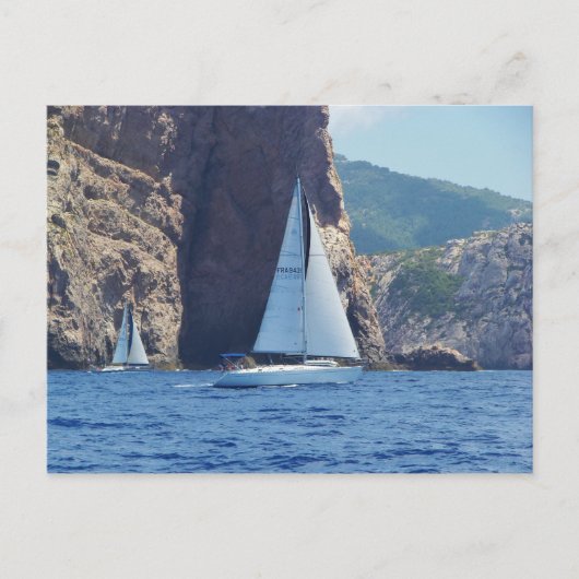 サルデーニャの海岸に沿って航行すること ポストカード (正面)