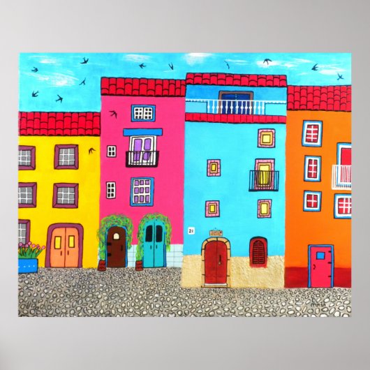 サルデーニャの石畳通り ポスター (正面)