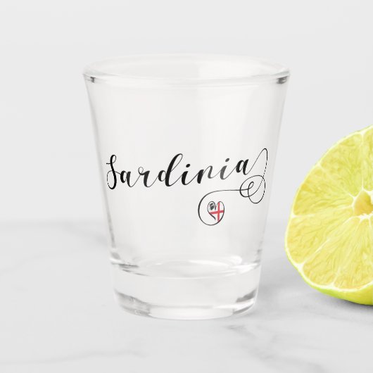 サルデーニャハート国旗、サルデーニャ、 ショットグラス (正面)