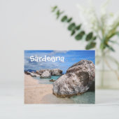 サルデーニャビーチはがき文字はがき ポストカード (スタンド正面)