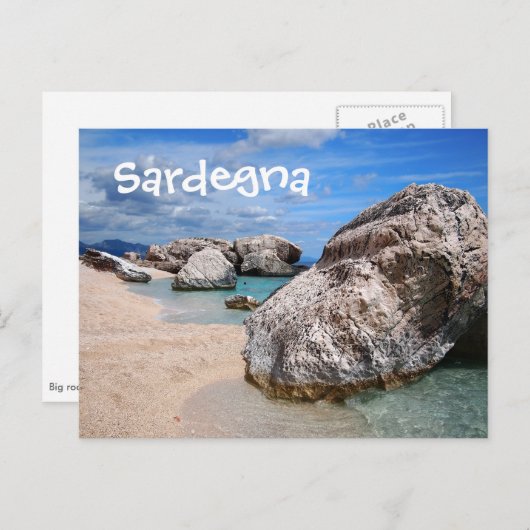 サルデーニャビーチはがき文字はがき ポストカード (正面/裏面)