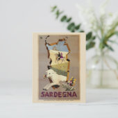サルデーニャヴィンテージイタリアン旅行広告 ポストカード