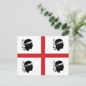 サルデーニャ国旗イタリア地方島 ポストカード (スタンド正面)