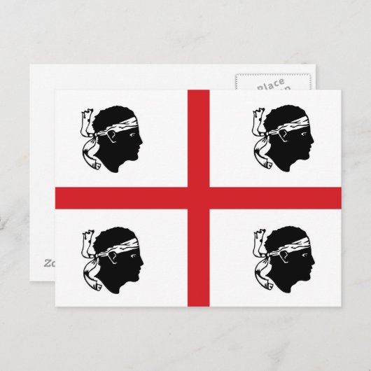 サルデーニャ国旗イタリア地方島 ポストカード (正面/裏面)