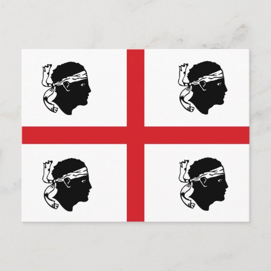 サルデーニャ国旗イタリア地方島 ポストカード (正面)