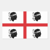 サルデーニャ国旗イタリア地方島 長方形シール (正面)