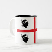 サルデーニャ国旗（サルデーニャ）（イタリア） ツートーンマグカップ (正面左)