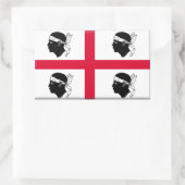 サルデーニャ国旗 長方形シール (バッグ)