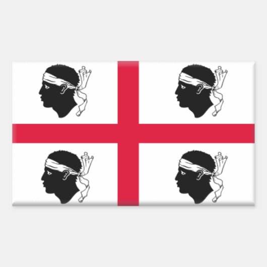 サルデーニャ国旗 長方形シール (正面)