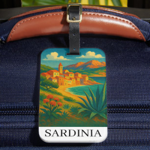 サルデーニャ島イタリア ヴィンテージ旅行アート ラゲッジタグ