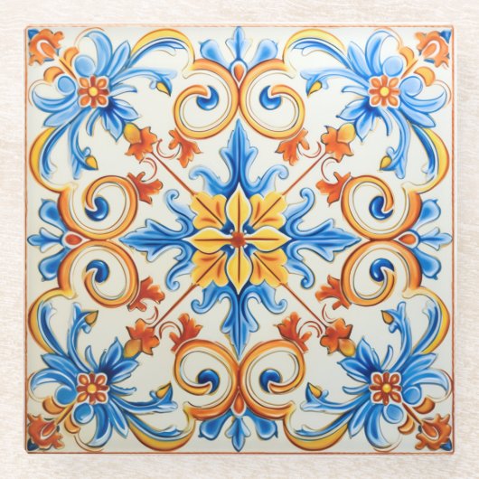 サルデーニャ春 ガラスコースター (正面)