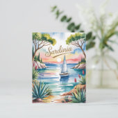 サルデーニャ水彩色 ポストカード (スタンド正面)