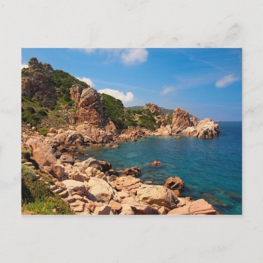サルデーニャ沿岸の赤い岩 ポストカード (正面)