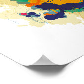 サルデーニャ絵を描ス、地図をドロップ ポスター (角)